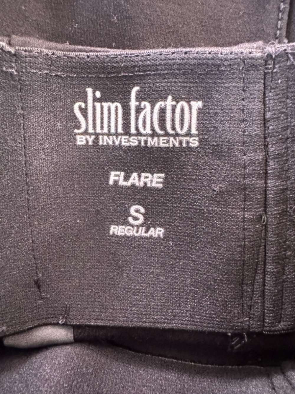 Slim Factor by Investments Black Flare Pants Lace Hem Stretch Pull-On Size S - Picture 8 of 12